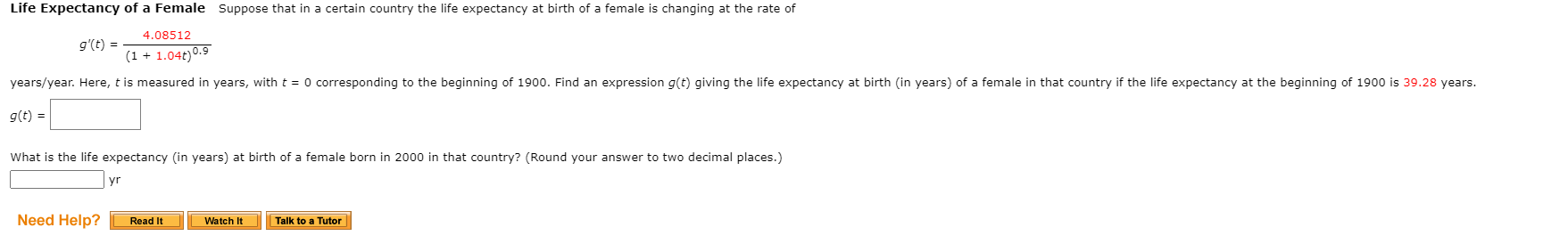 Solved Life Expectancy of a Female Suppose that in a certain | Chegg.com
