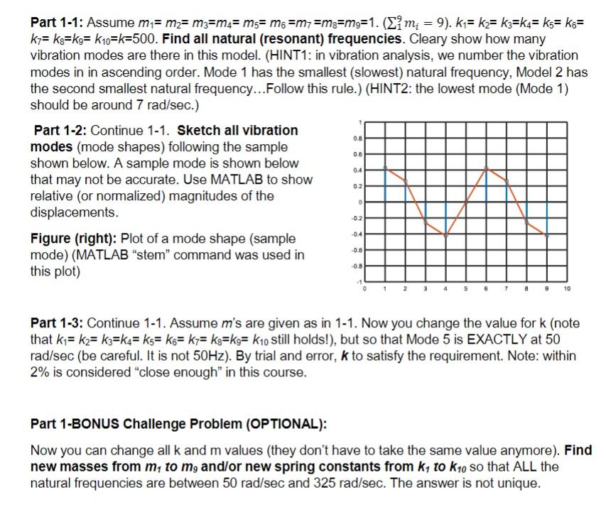 Solved Problem 1: You will perform vibration analysis of a | Chegg.com
