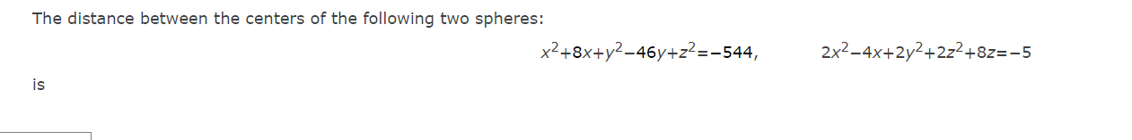 Solved The distance between the centers of the following two | Chegg.com