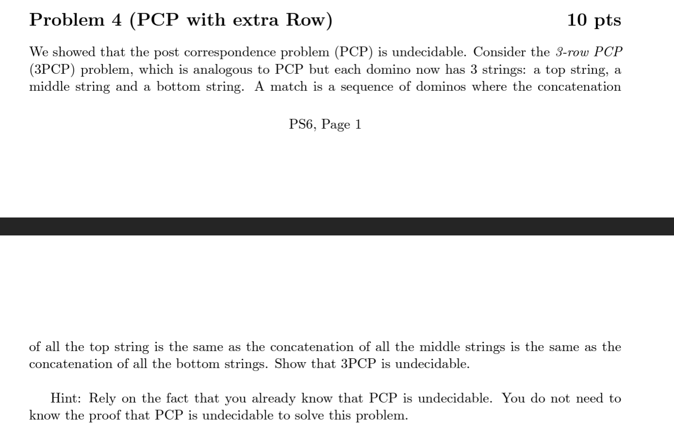 Solved Problem 4 PCP with extra Row 10pts We showed that Chegg