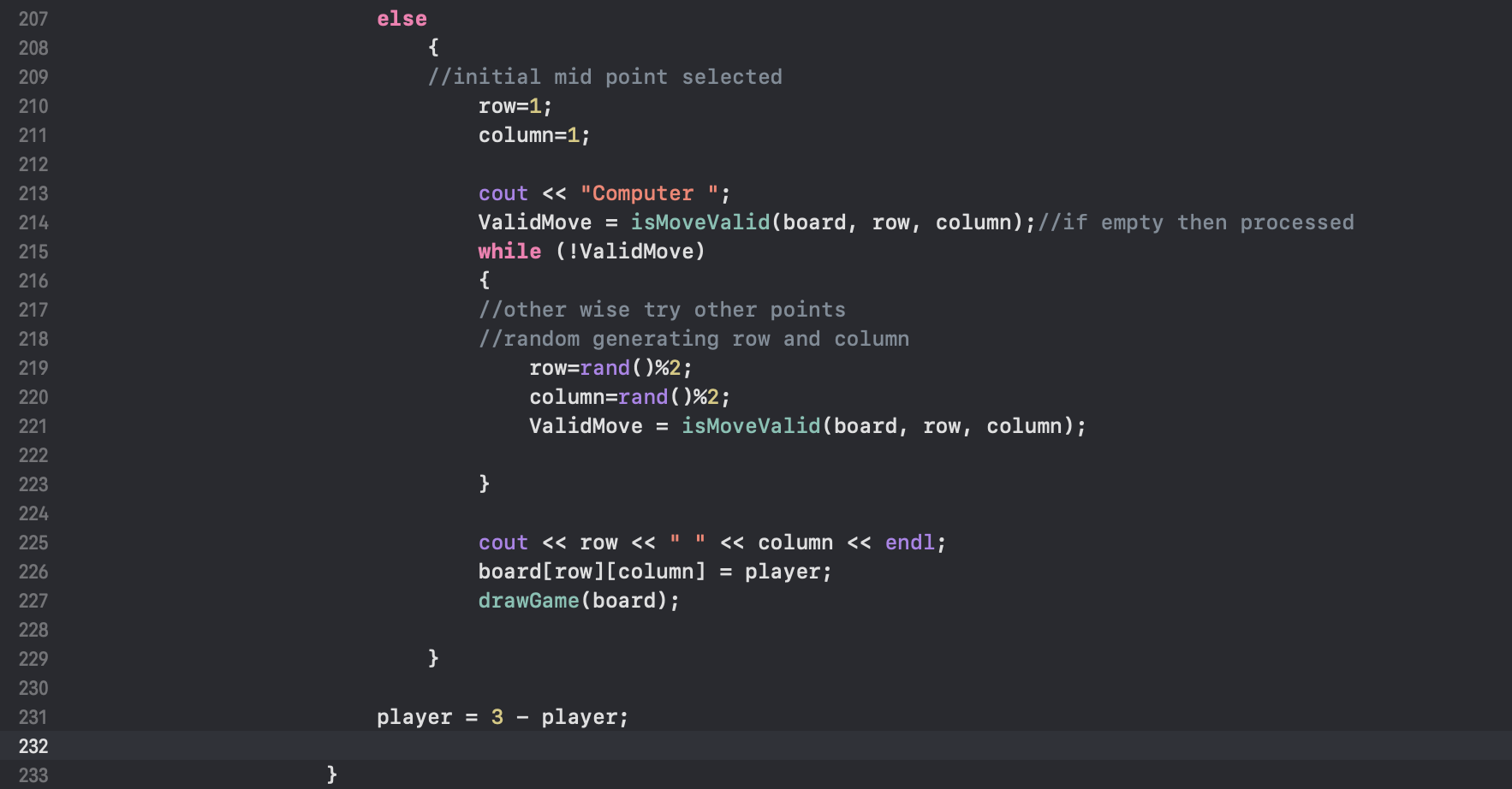 Tic Tac Toe Object Oriented Programming C++