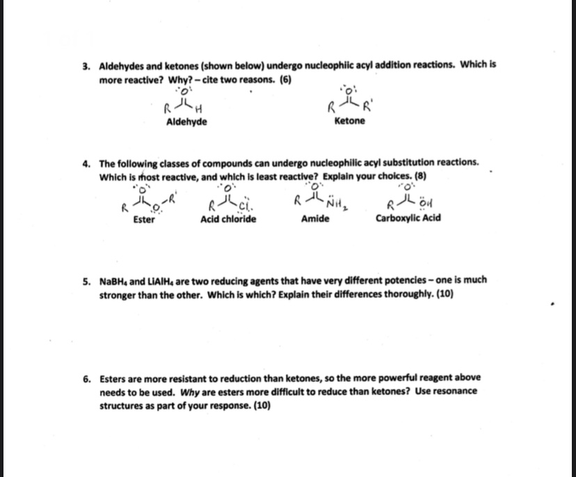 Solved 3 Aldehydes And Ketones Shown Below Undergo Nuc Chegg Com