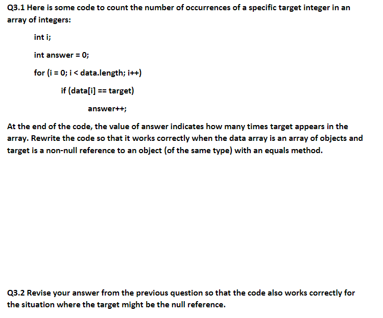 Solved Q3.1 Here is some code to count the number of | Chegg.com