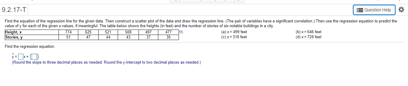 Solved B.) Construct a scatter plot of the data and draw the | Chegg.com