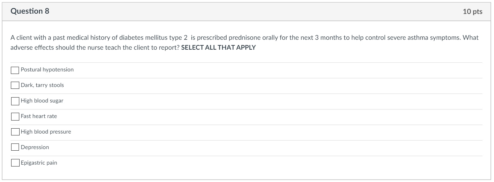 Solved Question 20 20 pts A client with a past medical   Chegg.com