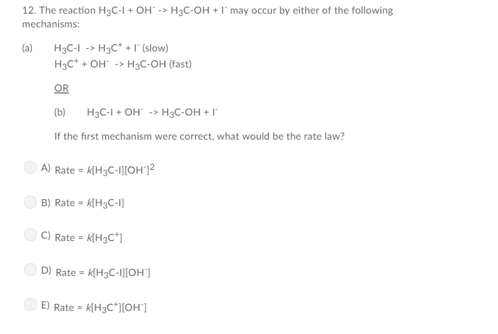 Solved 12 The Reaction H3c L Oh H3c Oh R May Occur 3860