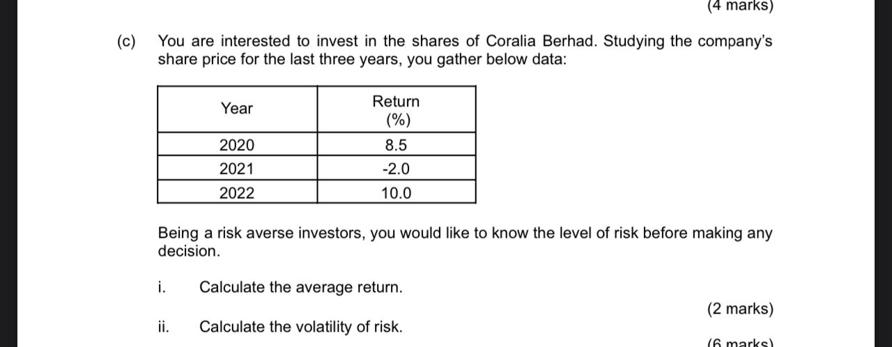 Solved A)Explain Diversification. (2 Marks)(b) Summer Bought | Chegg.com