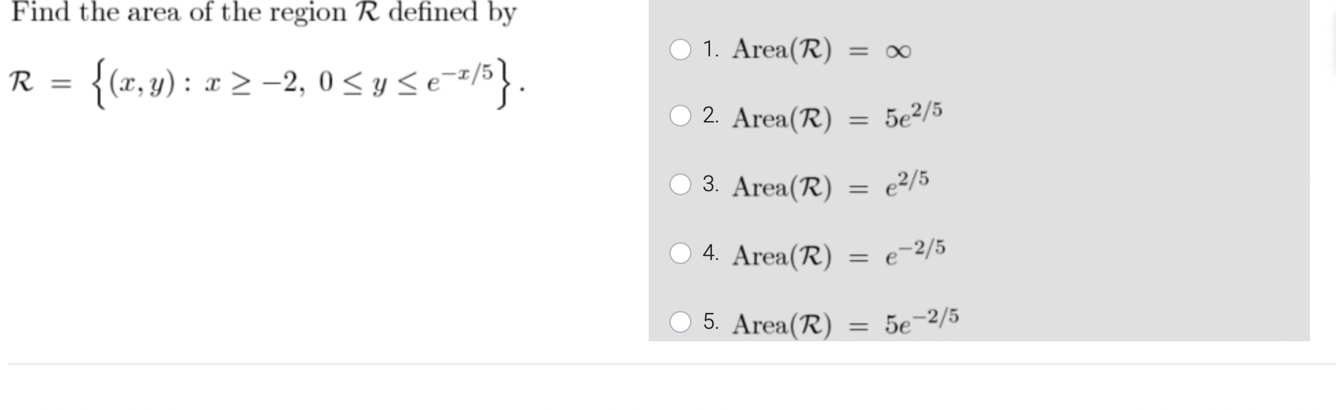 Solved Find the area of the region R defined by 1. Area(R) = | Chegg.com