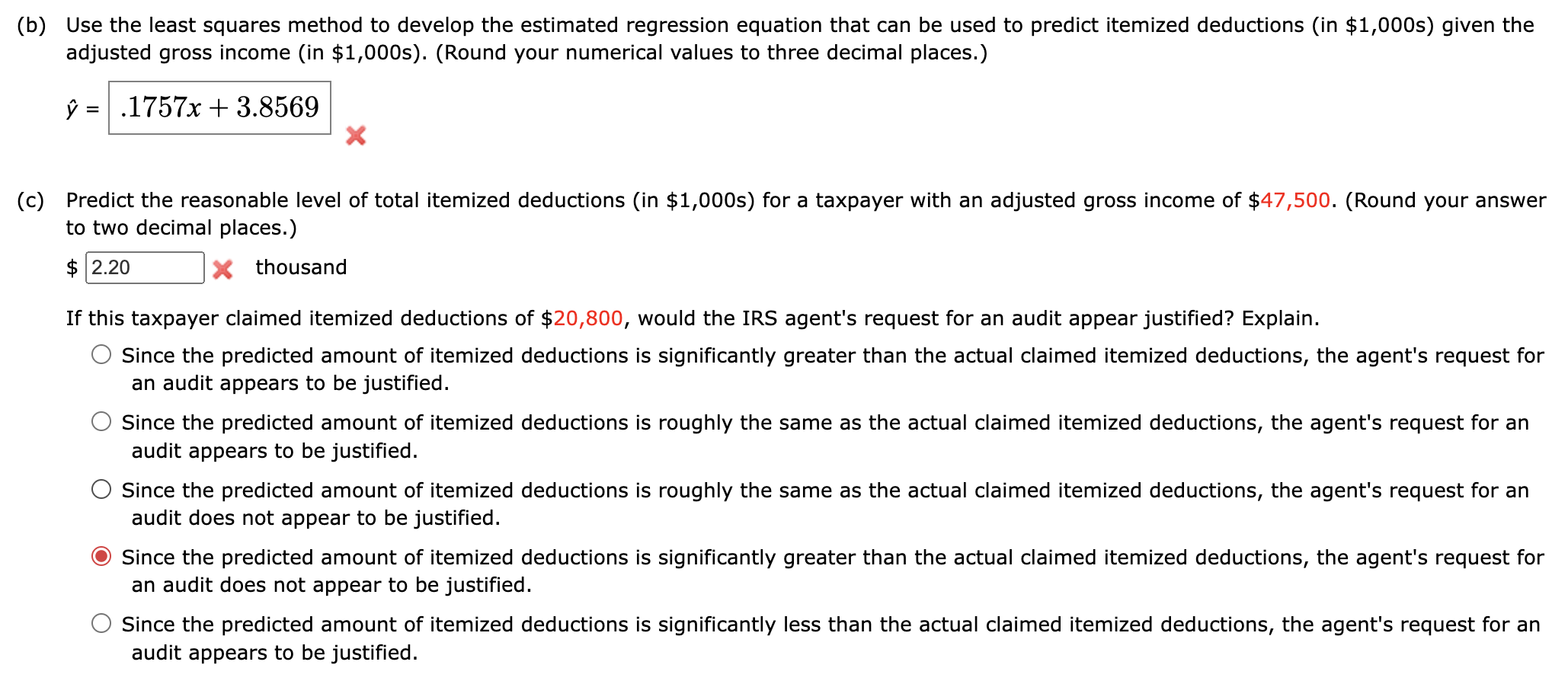 Solved (b) Use the least squares method to develop the | Chegg.com