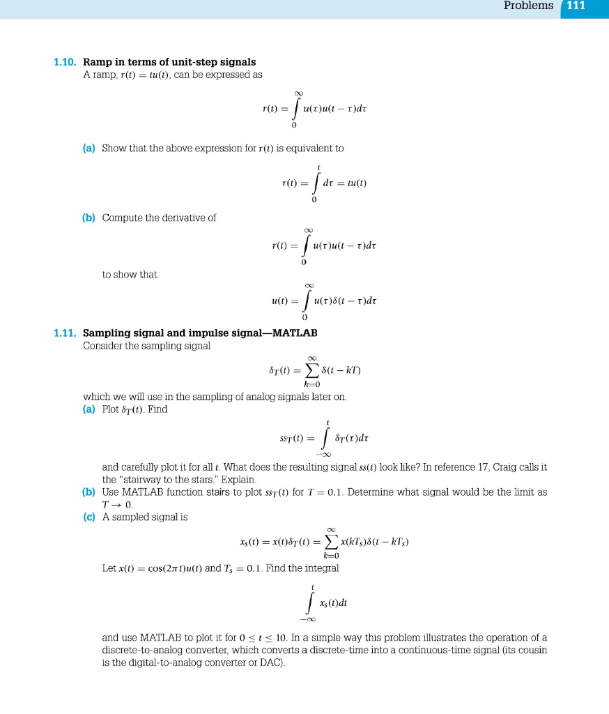Solved Problems 111 1.10. Ramp in terms of unitstep signals