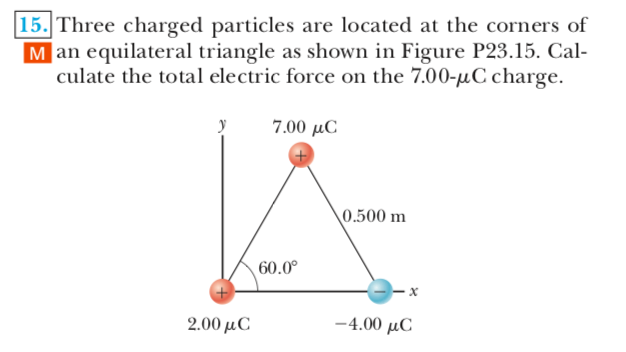 Solved 15. Three Charged Particles Are Located At The | Chegg.com