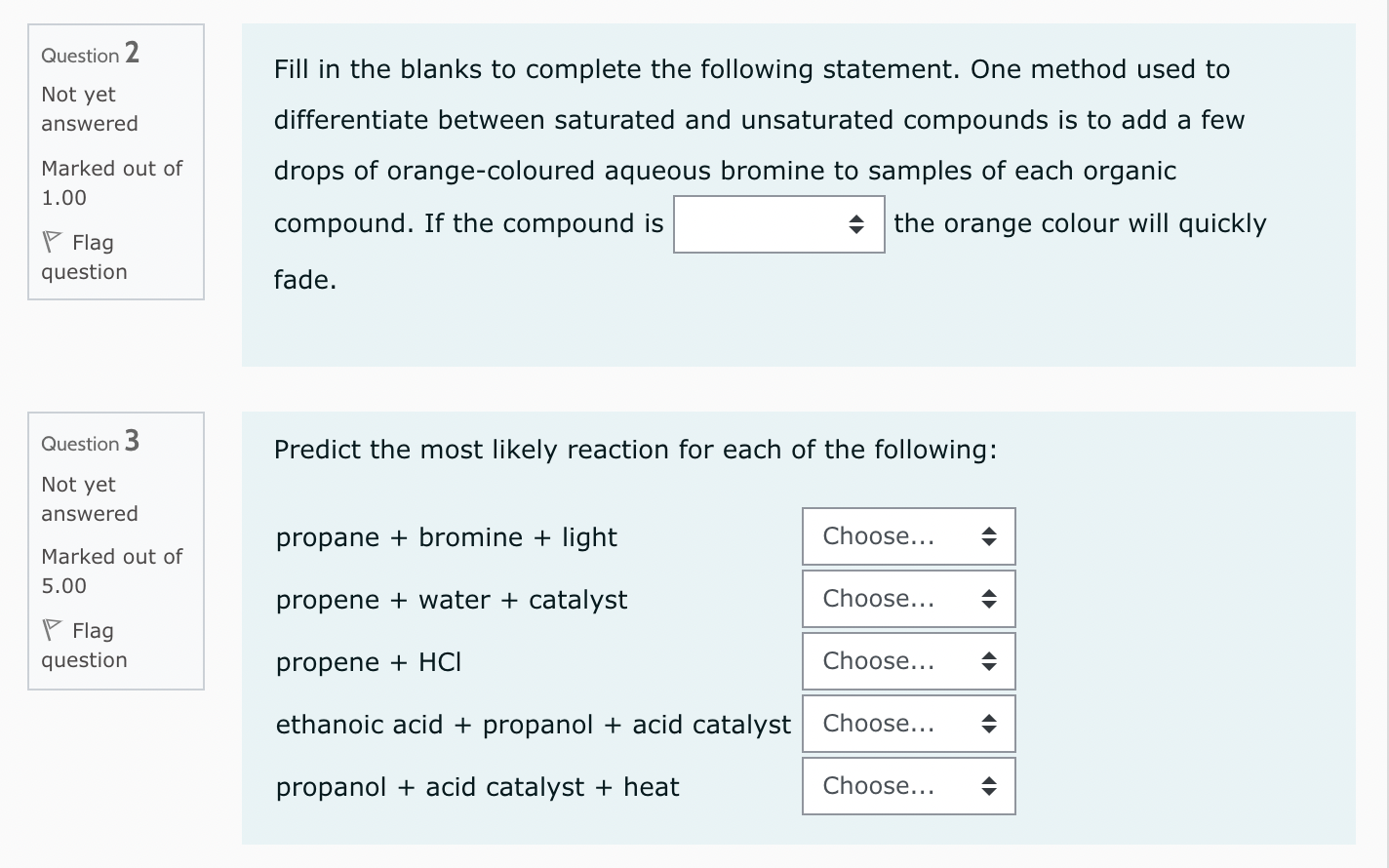 Solved Question 1 1. C2H5OH 1 HCOOH 1 HCOOC2H5 H2O 1