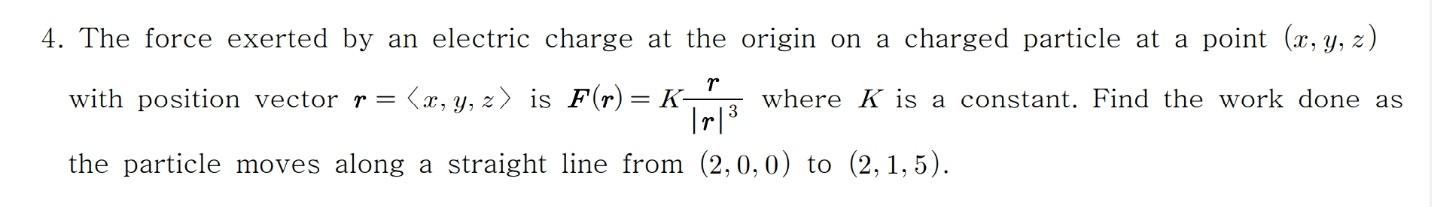 Solved 4. The force exerted by an electric charge at the | Chegg.com