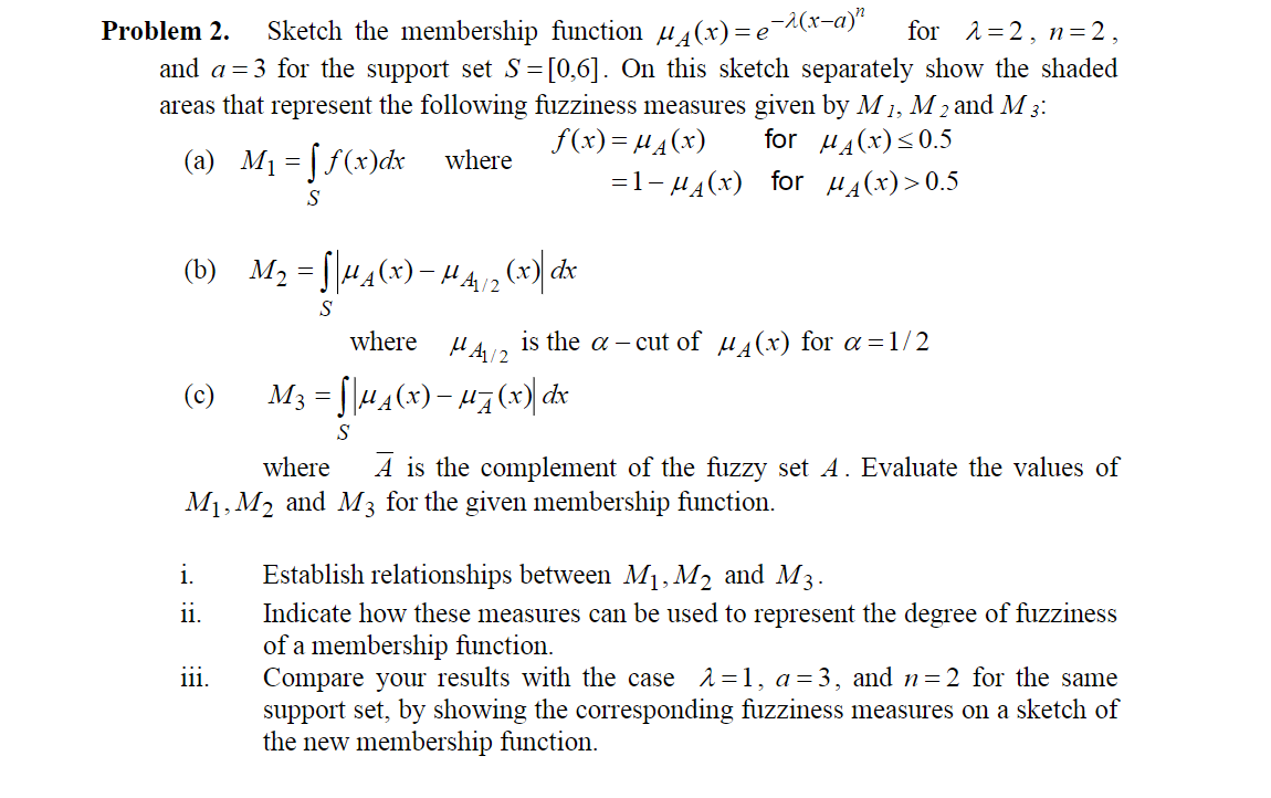 Solved Problem 2. Sketch the membership function | Chegg.com