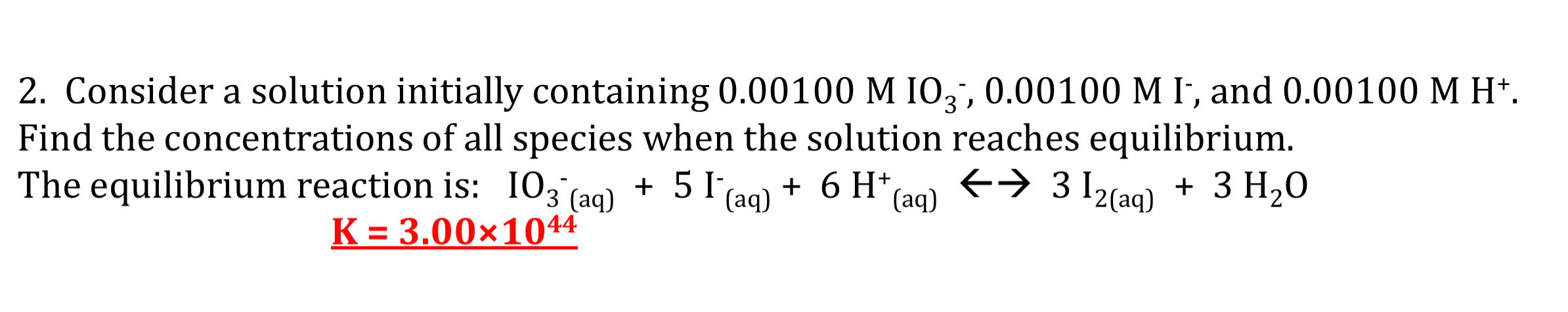 Solved 2. Consider a solution initially containing | Chegg.com