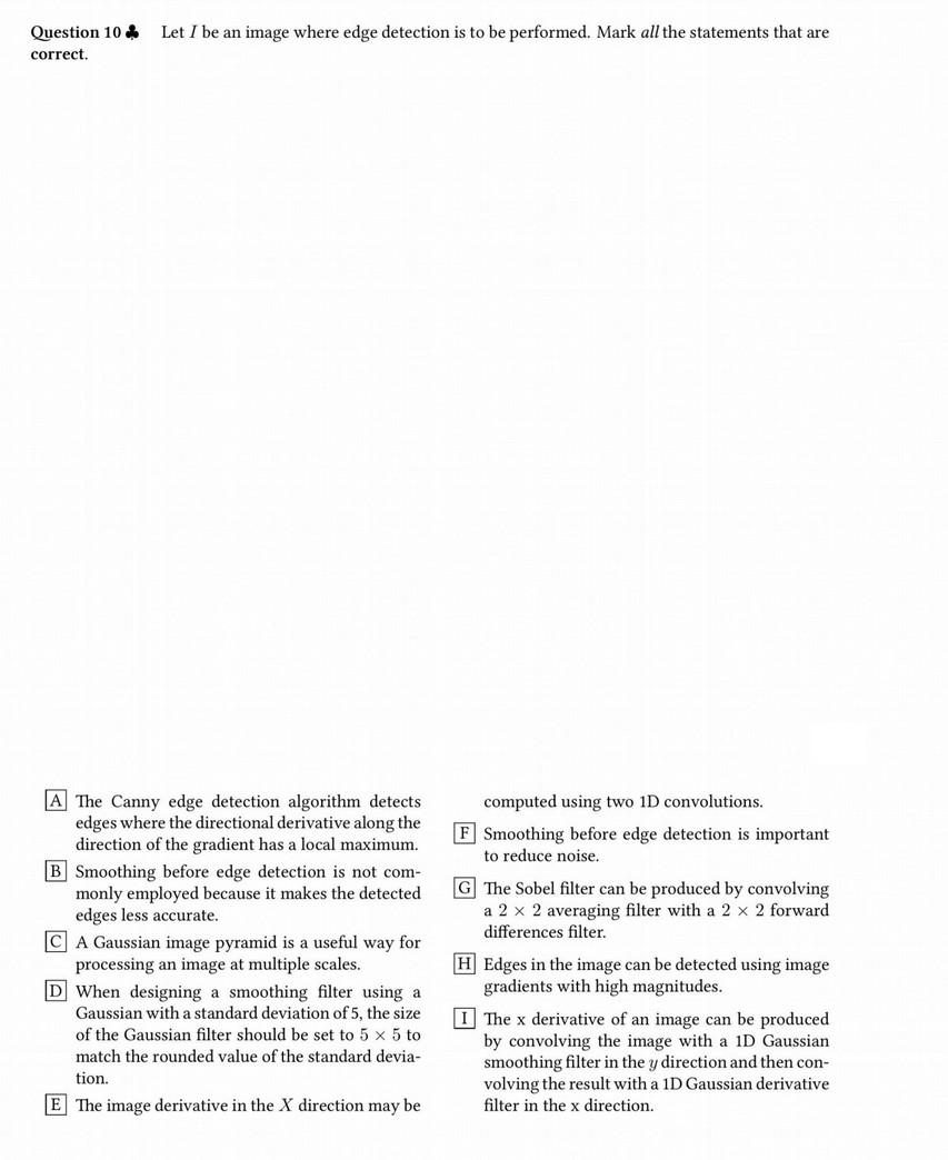 Solved Question 10% Let I be an image where edge detection | Chegg.com