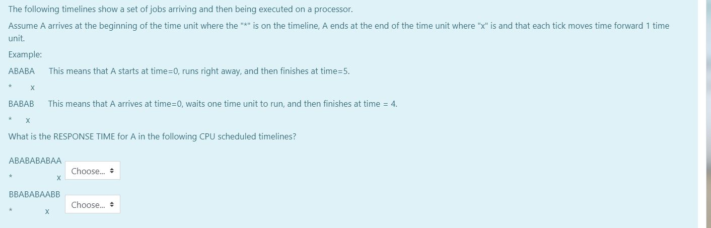 Solved The following timelines show a set of jobs arriving | Chegg.com