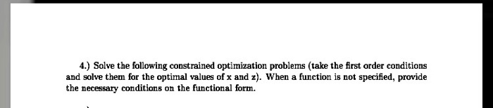 Solved 4.) Solve the following constrained optimization | Chegg.com
