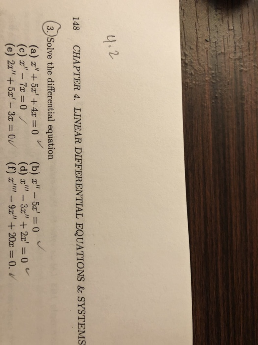 Solved CHAPTER 4. LINEAR DIFFERENTIAL EQUATIONS &SYSTEMS 148 | Chegg.com