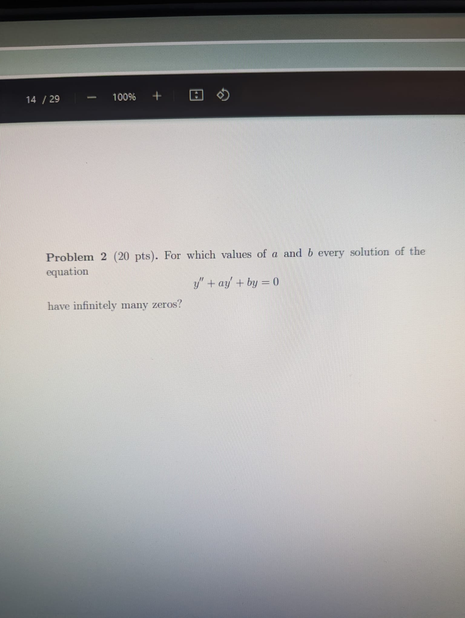 Solved Problem 2 (20 Pts). For Which Values Of A And B Every | Chegg.com