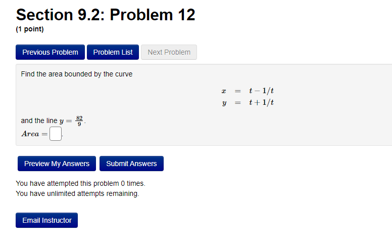 Solved Section 9.2: Problem 12 (1 point) Previous Problem | Chegg.com