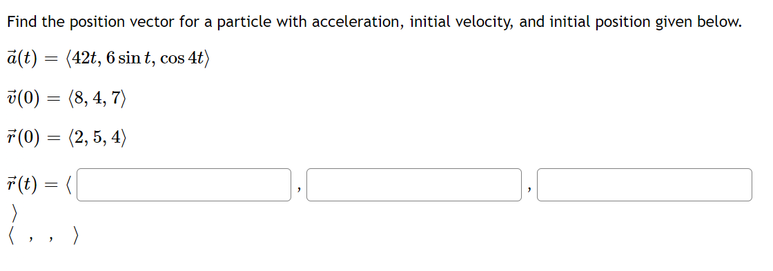 Solved Find the position vector for a particle with | Chegg.com