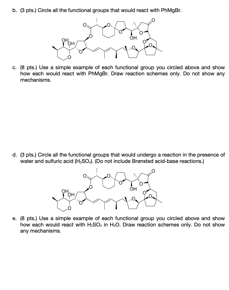 Solved b. (3 pts.) Circle all the functional groups that | Chegg.com