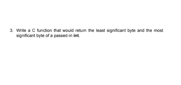 Solved 3. Write a C function that would return the least | Chegg.com