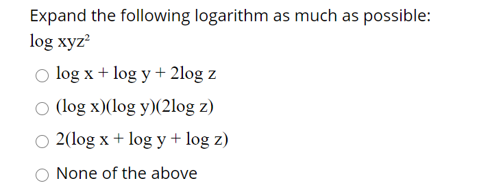 Solved Expand The Following Logarithm As Much As Possible Chegg Com