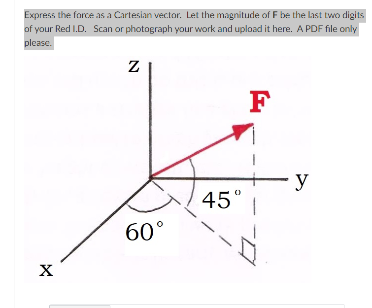Solved Express the force as a Cartesian vector. Let the | Chegg.com