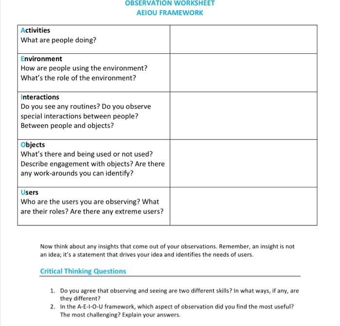 design thinking assignment example