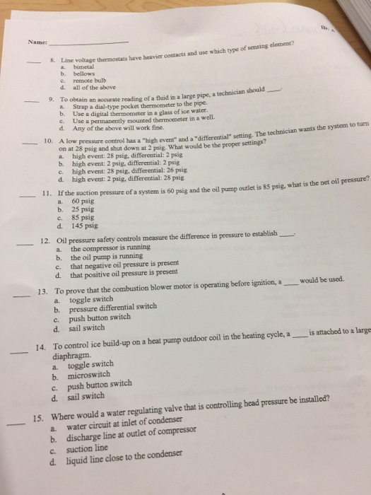Solved R. Line voltage thermostats have heavier contacts and