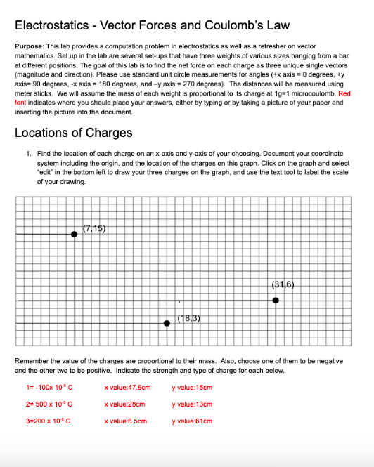 Solved Electrostatics - Vector Forces and Coulomb's Law | Chegg.com