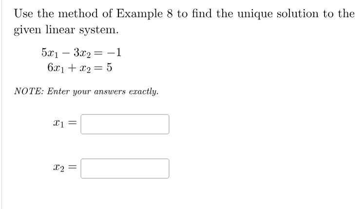 Solved Use the method of Example 8 to find the unique | Chegg.com