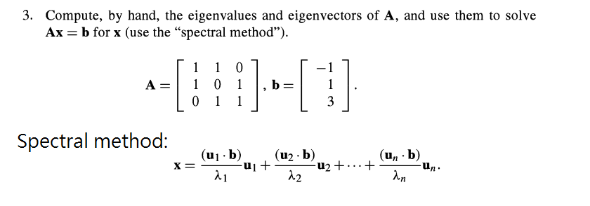 Solved 3. Compute, by hand, the eigenvalues and eigenvectors | Chegg.com