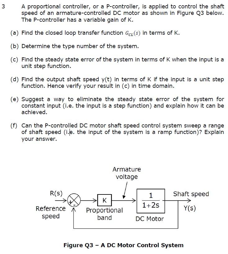 Solved 3 3 A proportional controller or a P controller is