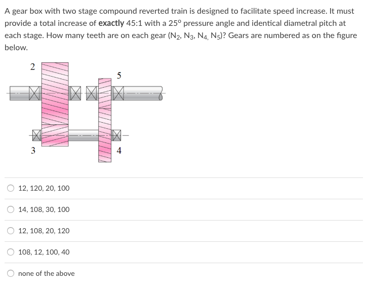 Solved A gear box with two stage compound reverted train is | Chegg.com