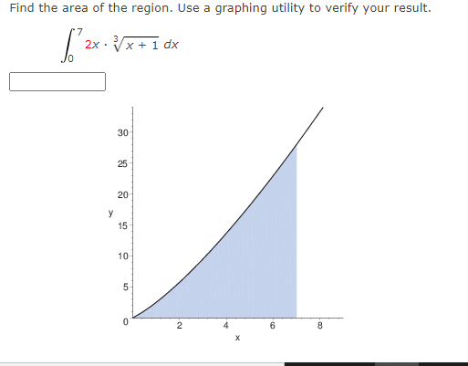 Solved Find the area of the region. Use a graphing utility | Chegg.com
