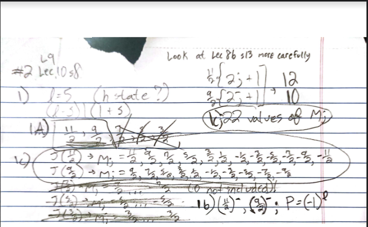 Solved 1. (a) What are the possible values of J for h(L=5) | Chegg.com