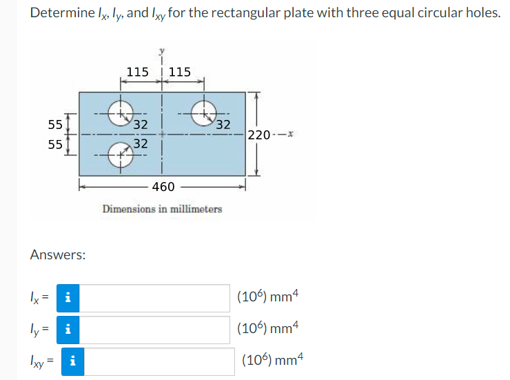 Solved Determine lx, ly, and Ixy for the rectangular plate | Chegg.com