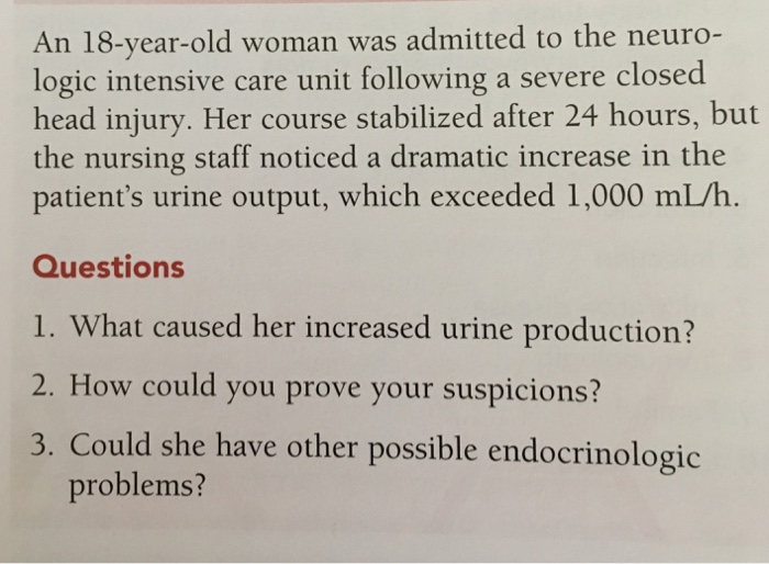 Solved An 18 year old woman was admitted to the neurologic Chegg