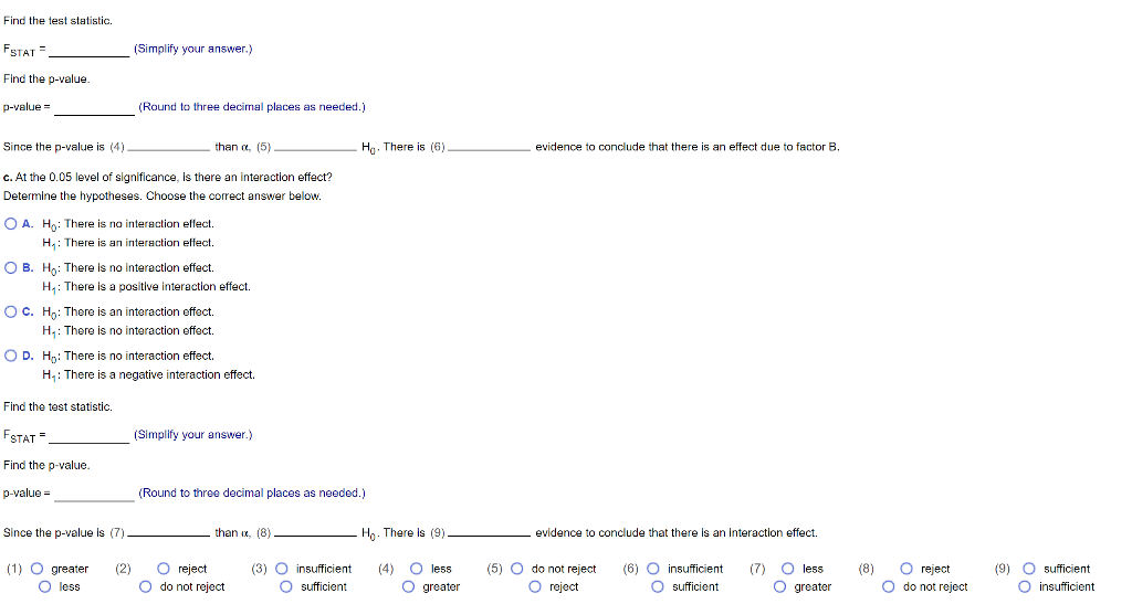 Solved 4. Use the ANOVA summary table to complete parts (a) | Chegg.com