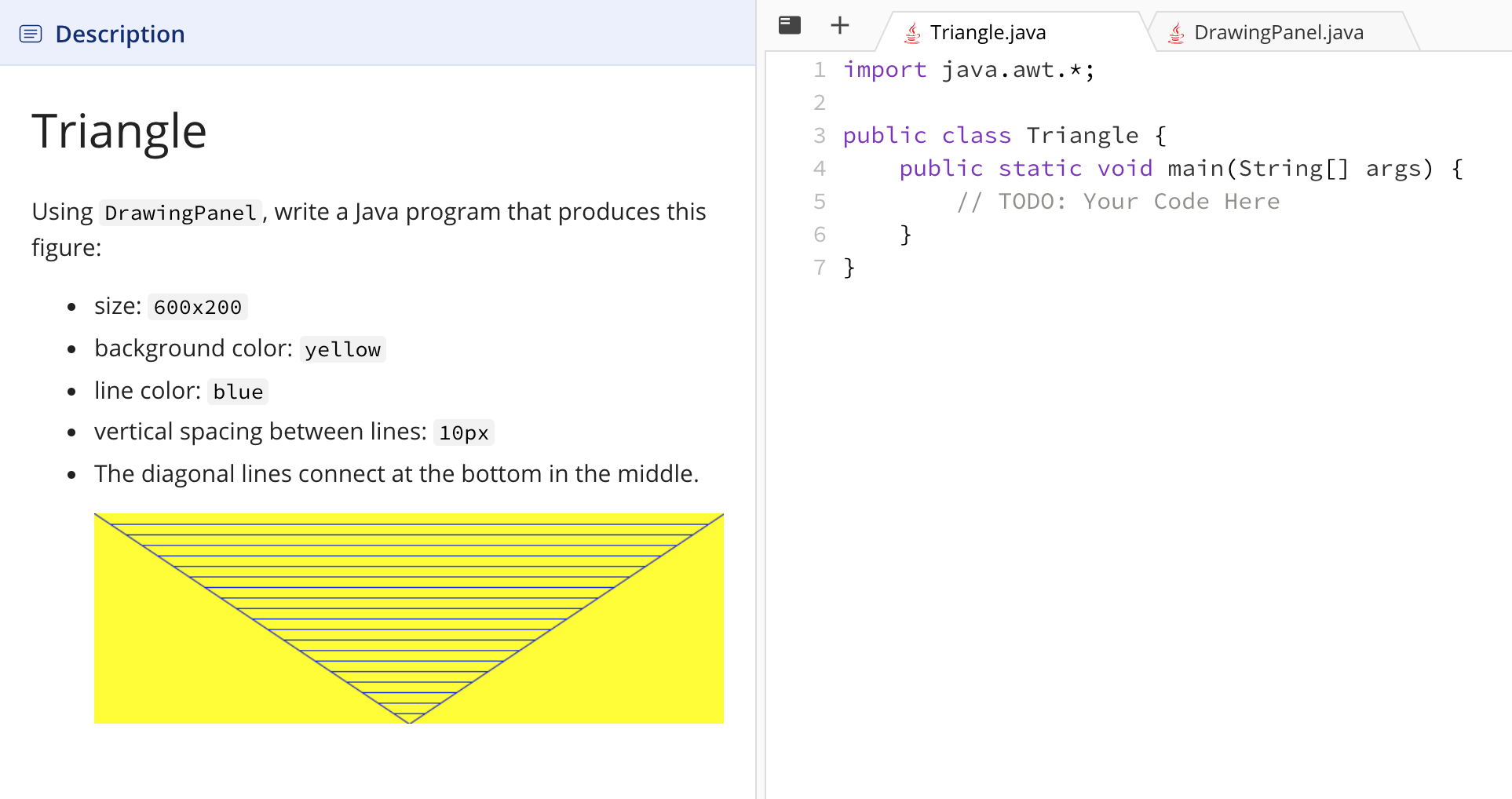 Solved Description Triangle + Triangle.java