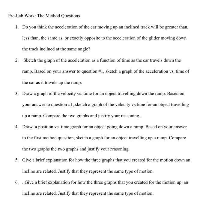 Solved PreLab Work The Method Questions 1. Do you think