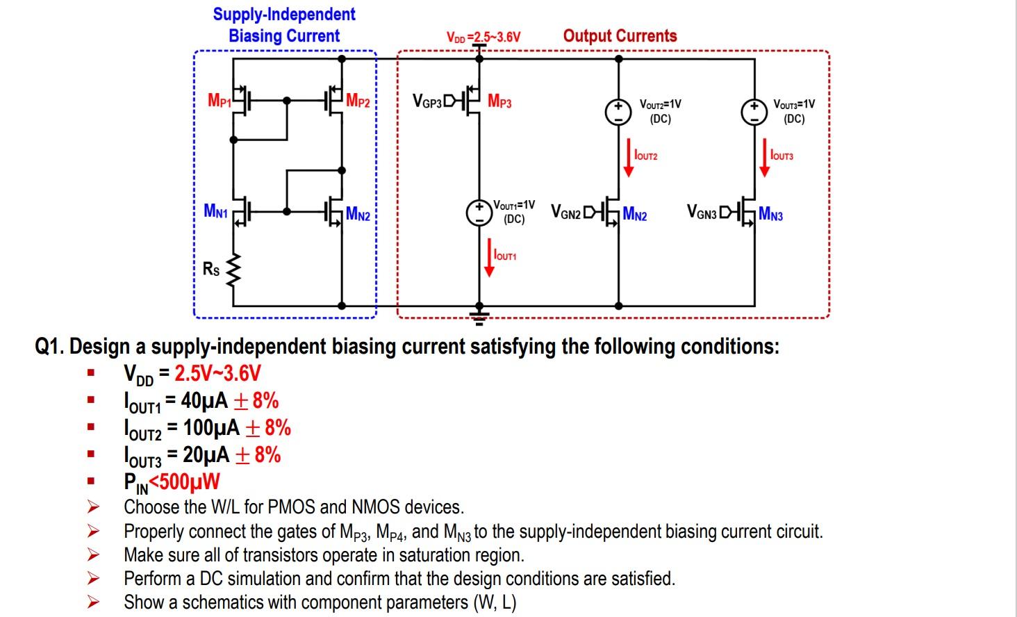 Design a supply-independent biasing current | Chegg.com