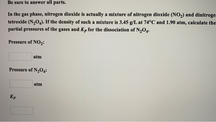 Solved Be sure to answer all parts. In the gas phase, | Chegg.com