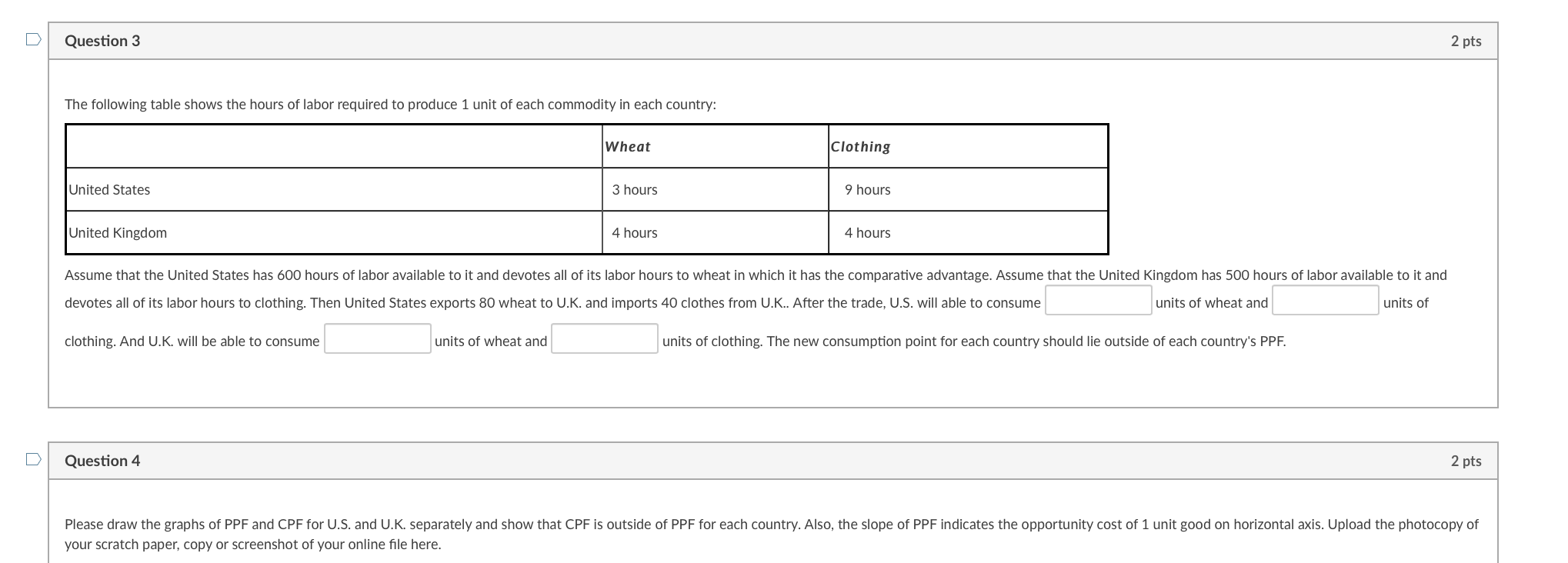 Solved D Question 1 2 pts The following table shows the | Chegg.com