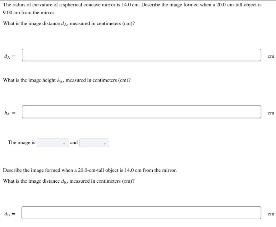 solved-the-radius-of-curvature-of-a-spherical-concave-mirror-chegg