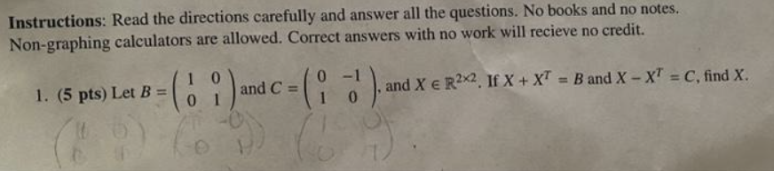 Solved Instructions: Read The Directions Carefully And | Chegg.com