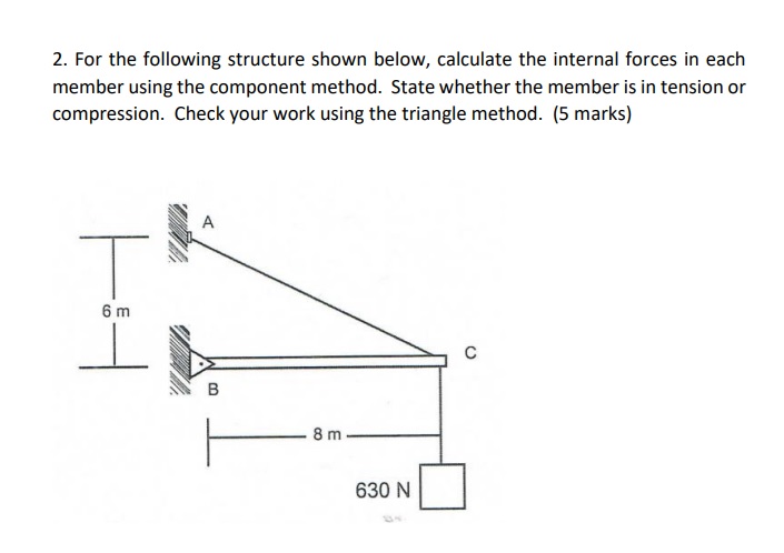 Solved 2. For the following structure shown below, calculate | Chegg.com
